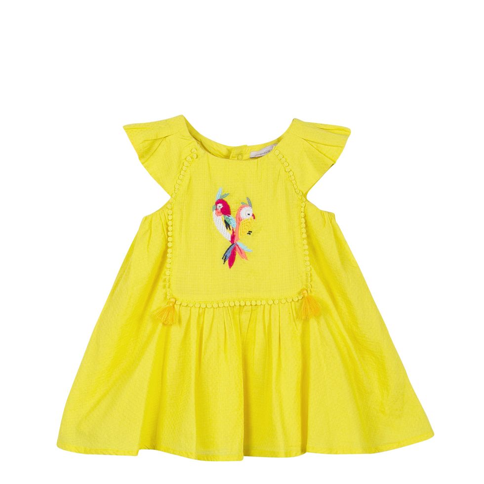 Clothing, Yellow, Product, Day dress, Dress, Sleeve, Pink, Baby & toddler clothing, Outerwear, One-piece garment, 