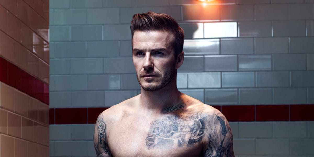 David Beckham Strips Elle Uk