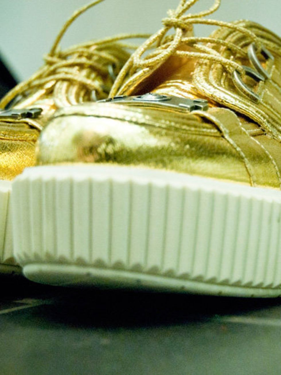 <p>More gold in the form of Chanel creepers.</p>