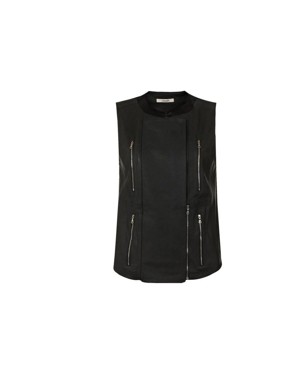 <p>J Brand 'Renee' sleeveless leather jacket, £750, at <a href="http://www.harrods.com/product/renee-leather-vest/j-brand/000000000003031824?cat1=bc-j-brand-rtw&amp;cat2=bc-j-brand-rtw-all">Harrods.com</a></p>