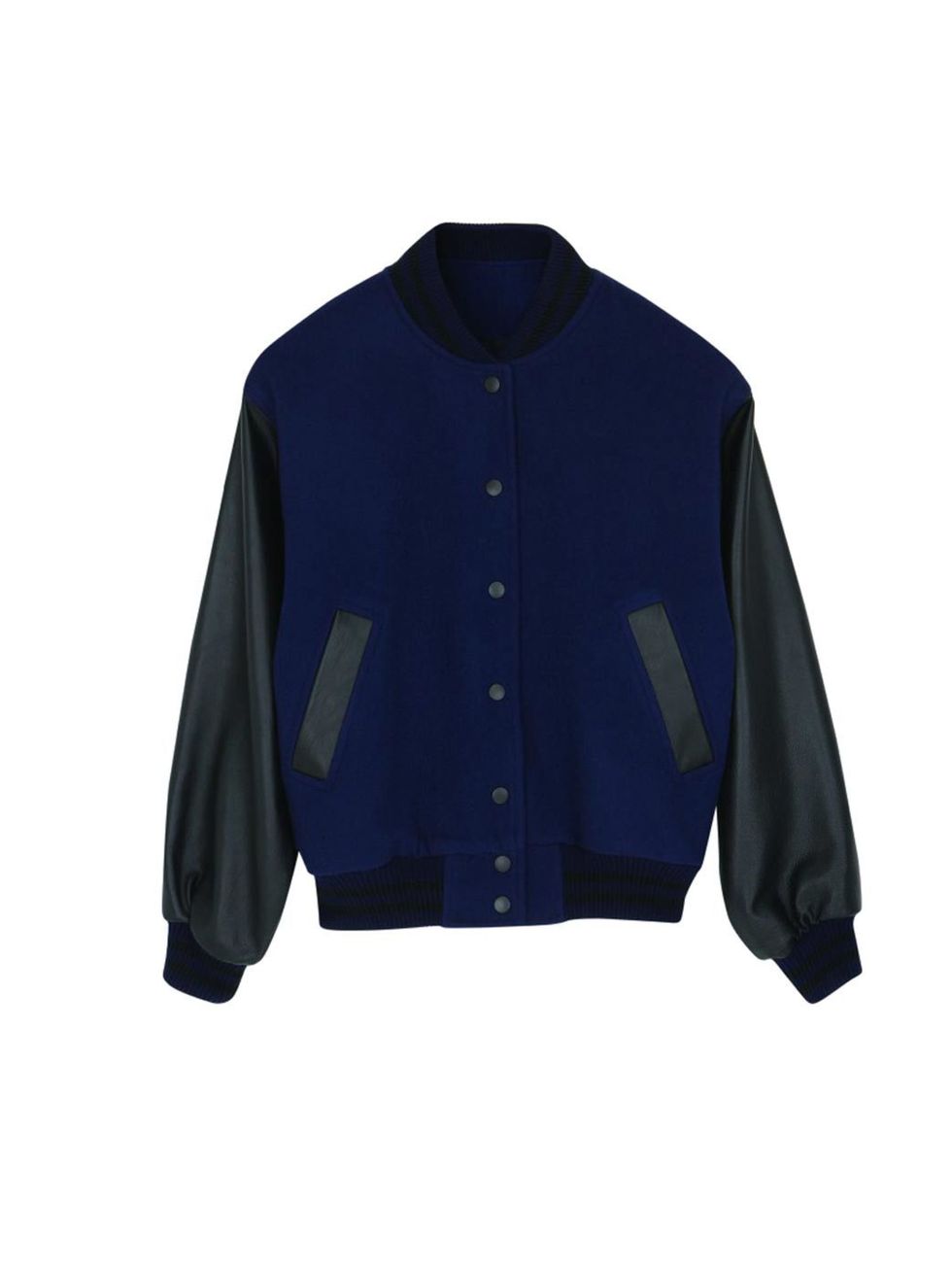 <p>J W Anderson X Topshop - Blue American Football Jacket - £129.99</p>