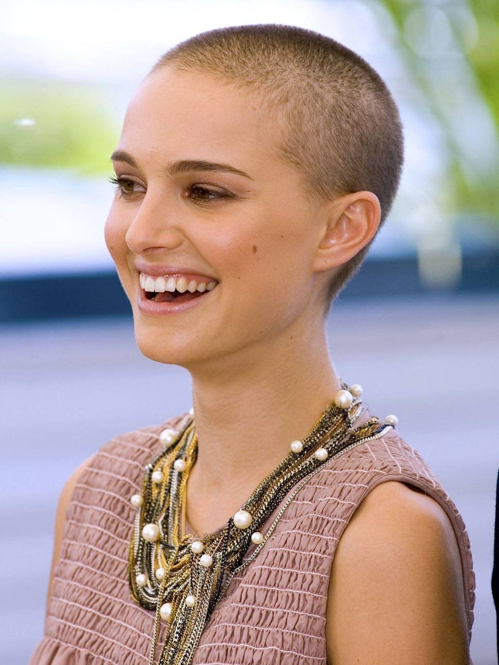 <p><a href="http://www.elleuk.com/star-style/celebrity-style-files/natalie-portman">Natalie Portman</a> remained elfin and beautiful after shaving her head for a part in 2005s V For Vendetta.</p>