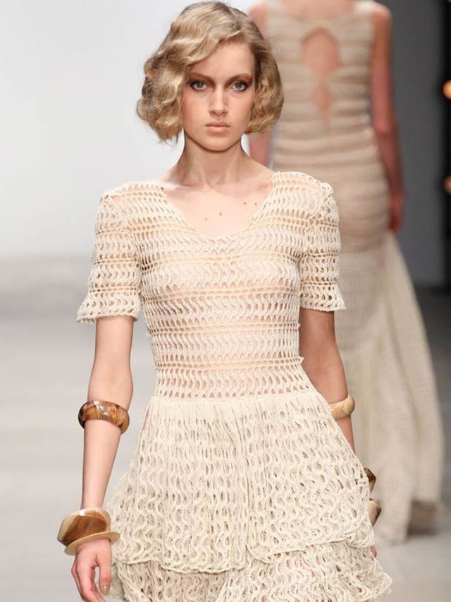 <p>Naturally the focus was on the knits and Mark's signature figure hugging frocks were much in evidence form the floor length and plunging to the mini and sheer. There were, though, some more relaxed shapes for those less keen to have everything on show;