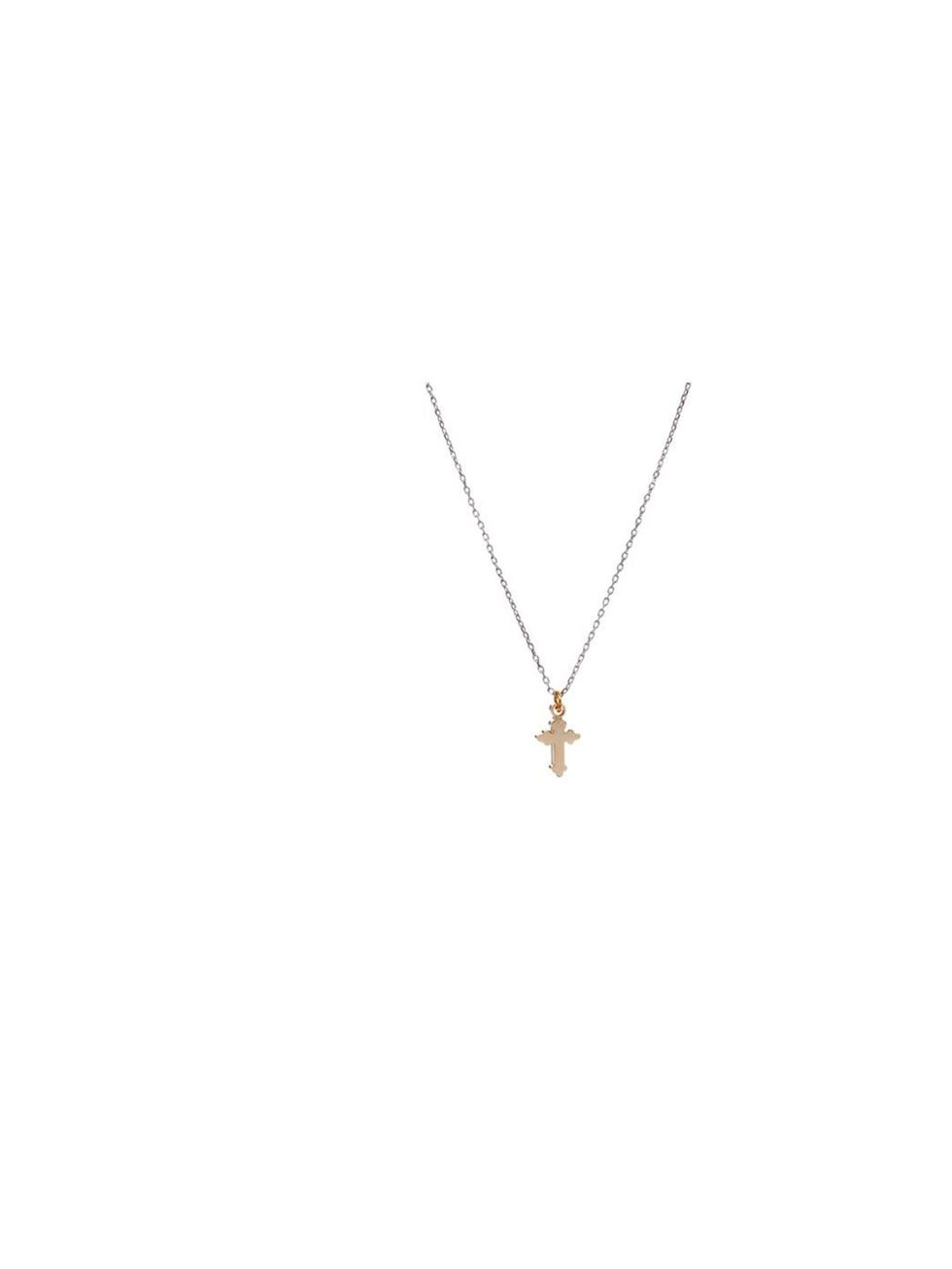 <p>Church is out thanks to the likes of Valentino, Alexander McQueen, Dolce &amp; Gabbana et al, Orelia crucifix necklace, £10, at <a href="http://www.asos.com/Orelia/Orelia-Baroque-Cross-Necklace/Prod/pgeproduct.aspx?iid=3205630&amp;SearchQuery=orelia&am