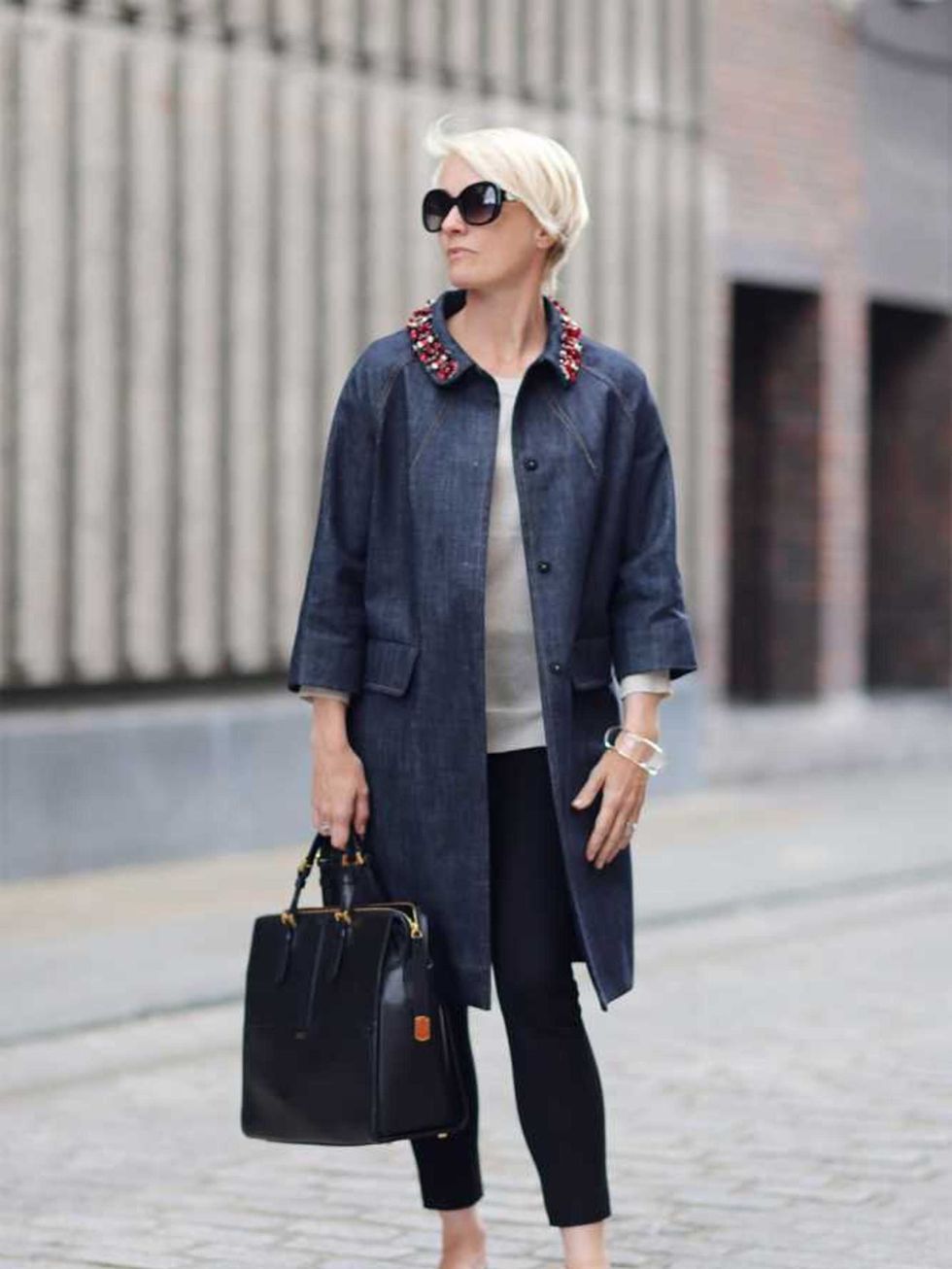 <p>Lorraine Candy - Editor-in-Chief</p>

<p>Miu Miu coat, Banana Republic jumper, Joseph trousers, Bulgari sunglasses, Chloé bracelet, Chanel shoes</p>