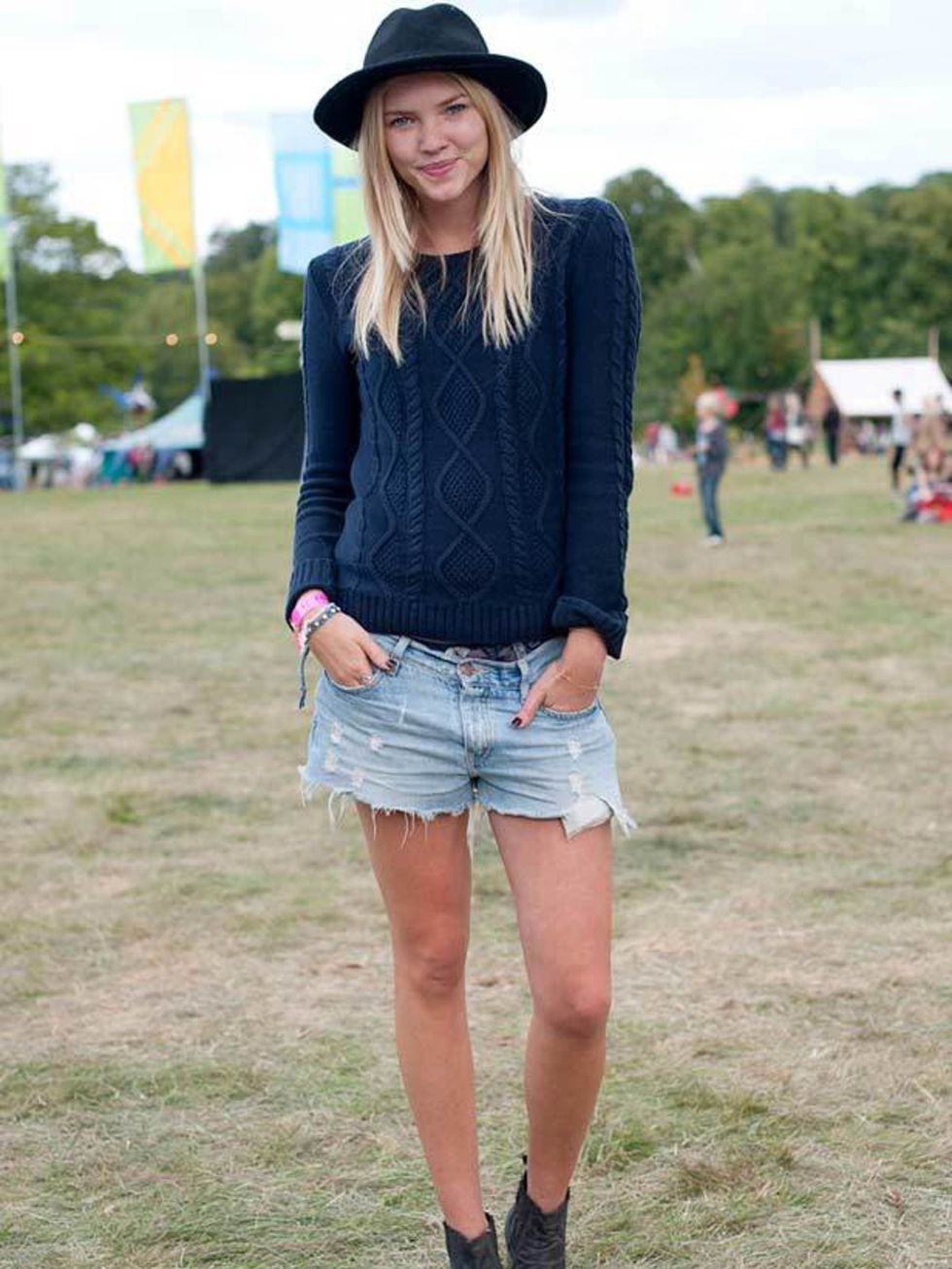 <p>Photo by Kirstin SinclairEllen Danes, 22, Model. Mango shorts, H&amp;M hat and shorts, vintage boots.</p>
