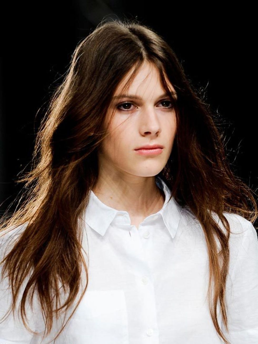 <p>Skin is hyper-real, super dewy perfection for spring/summer. Where make-up artists saved time on omitting mascara, lipstick and blusher from looks, they devoted it to buffing, glossing and generally beautifying models' skin. Andrew Gallimore at Holly F
