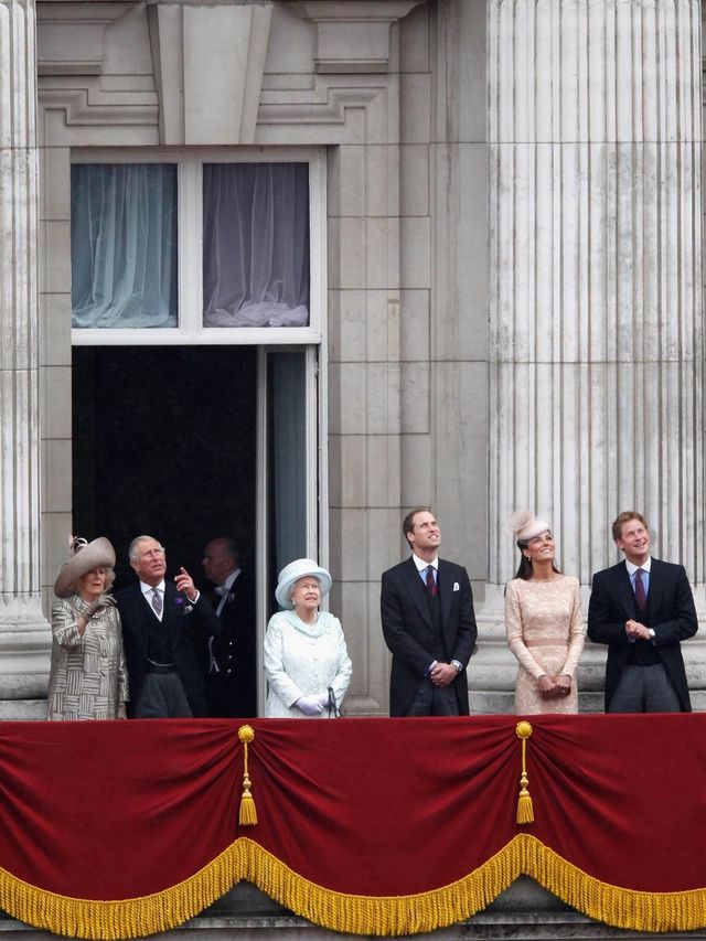 <p>The royal family on the balcony of Buckingham Palace on Tuesday 5 June</p>