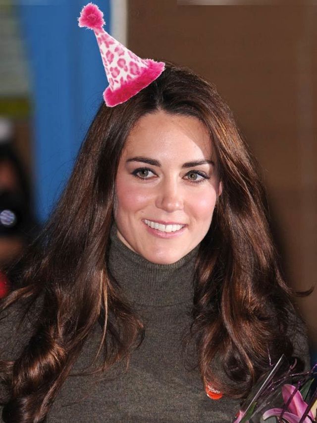 <p>Kate Middleton, with a birthday hat added by our art team</p>