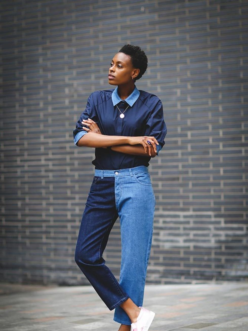 <p>Donna wears <a href="http://www.asos.com/ASOS-White/ASOS-WHITE-Shirt-with-Denim-Collar/Prod/pgeproduct.aspx?iid=5406779&cid=11761&sh=0&pge=0&pgesize=-1&sort=-1&clr=Navy&totalstyles=121&gridsize=3" target="_blank">ASOS WHITE denim shirt</a>, £50, <a hre