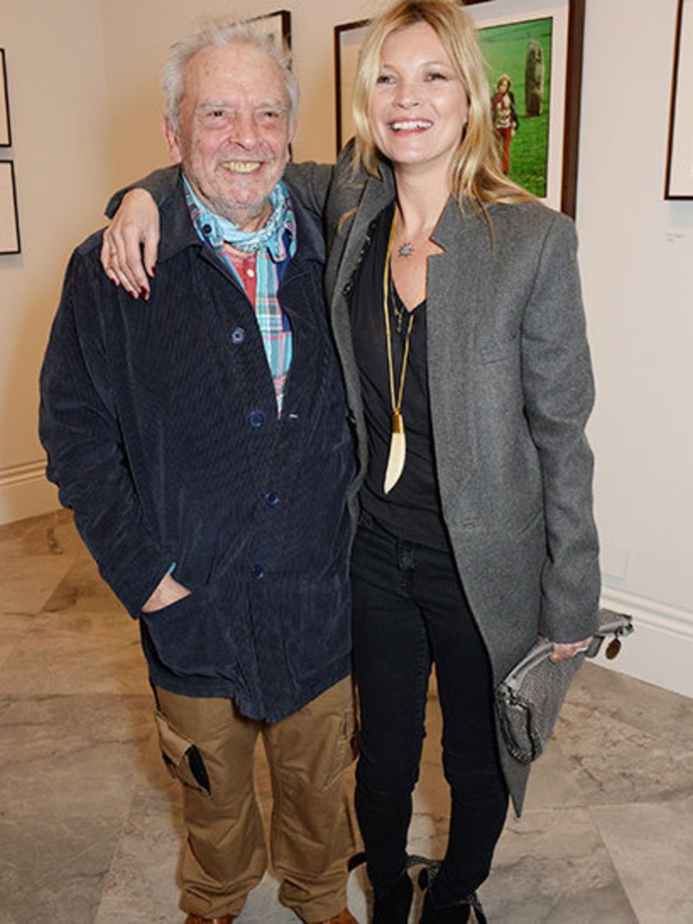 <p>David Bailey and Kate Moss at Bailey's Stardust private view, at the National Portrait Gallery.</p>