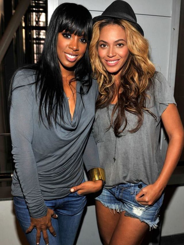 <p>Kelly Rowland and Beyonce in August 2011</p>