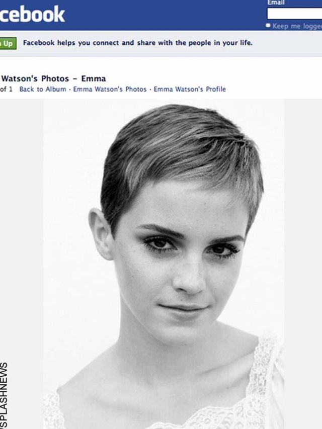 <p>Actress <a href="http://www.elleuk.com/starstyle/style-files/%28section%29/emma-watson">Emma Watson</a> debuted a dramatic new hair style on her Facebook page yesterday. The Harry Potter star apparently took a trip to the Cutler Salon in New York and h