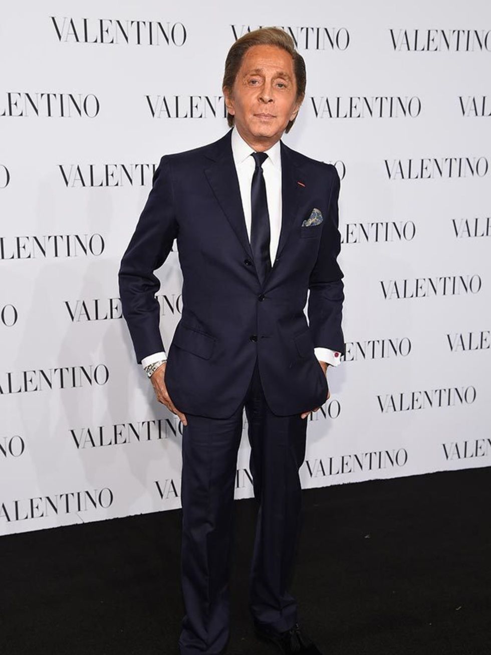 Valentino Garavani at the Valentino Sala Bianca 945 Event in New York, December 2014.