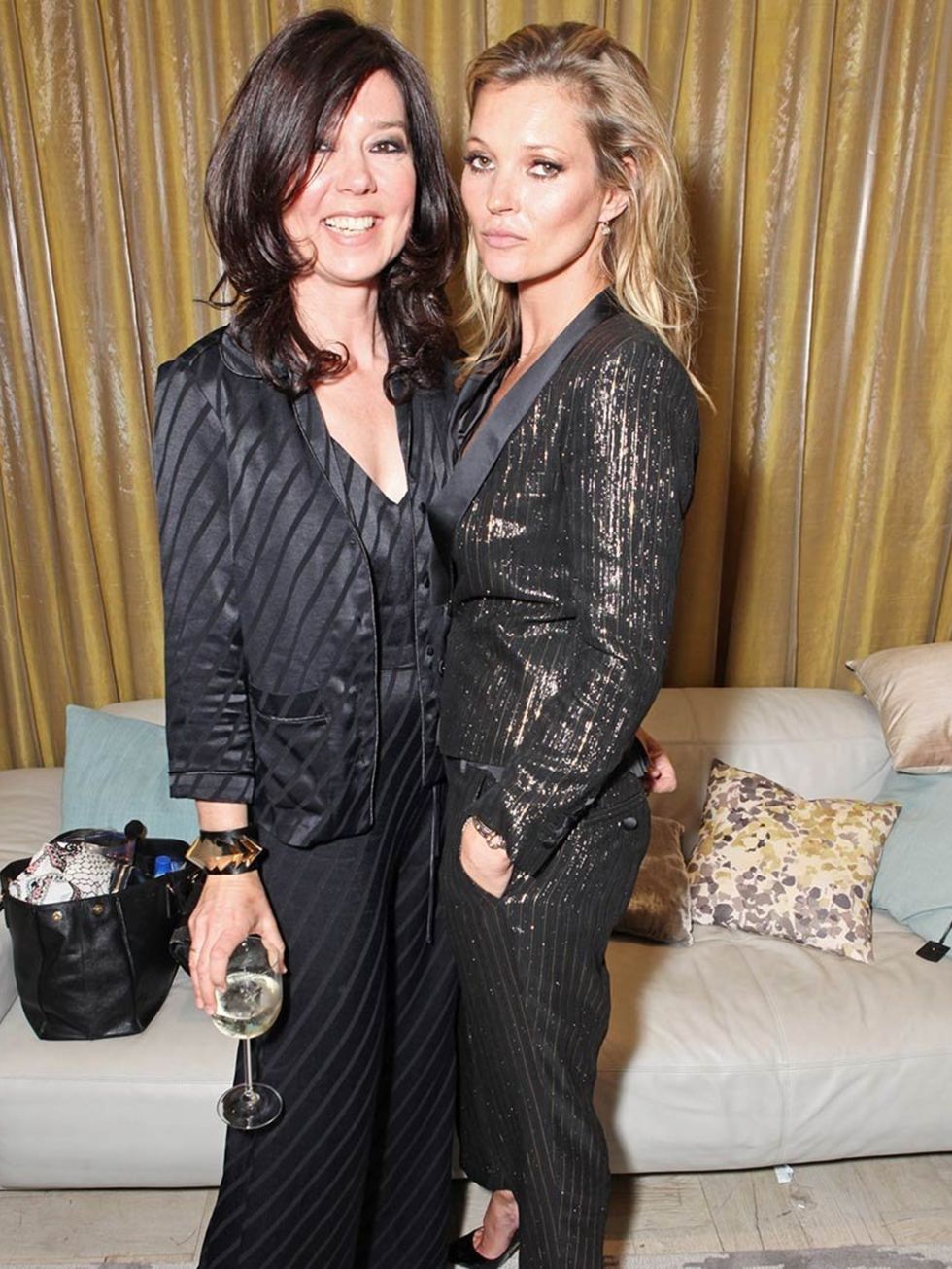 <p>Katy England and Kate Moss at the Kate Moss for Topshop launch private dinner at The Connaught Hotel. </p>
