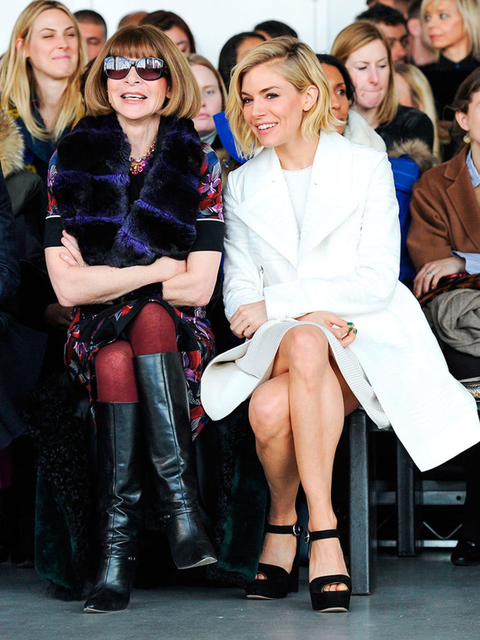 Sienna Miller and Anna Wintour attend the Calvin Klein a/w 2015 show.