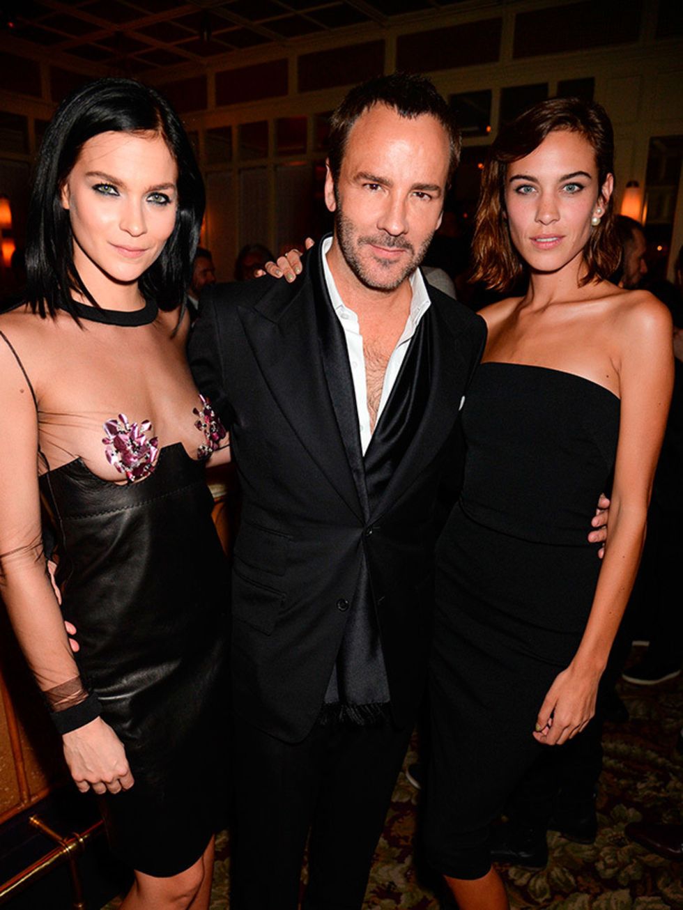 Leigh Lezark, Tom Ford and Alexa Chung  attend the launch of Tom Ford's fragrance party during London Collections:Men, January 2015.