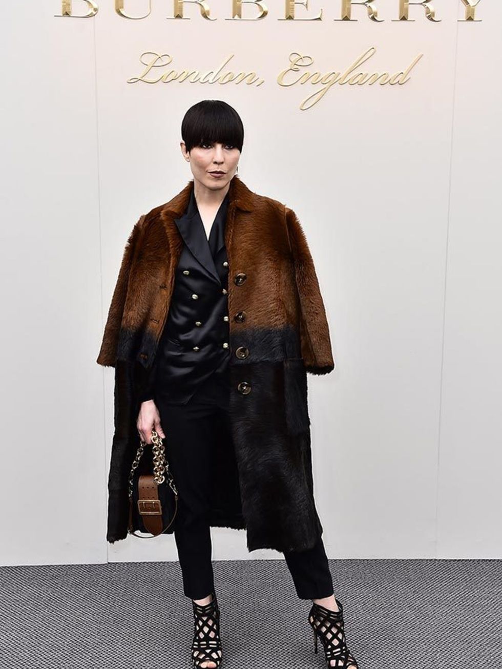 Noomi Rapace at the Burberry AW16 show during London Fashion Week, February 2016.
