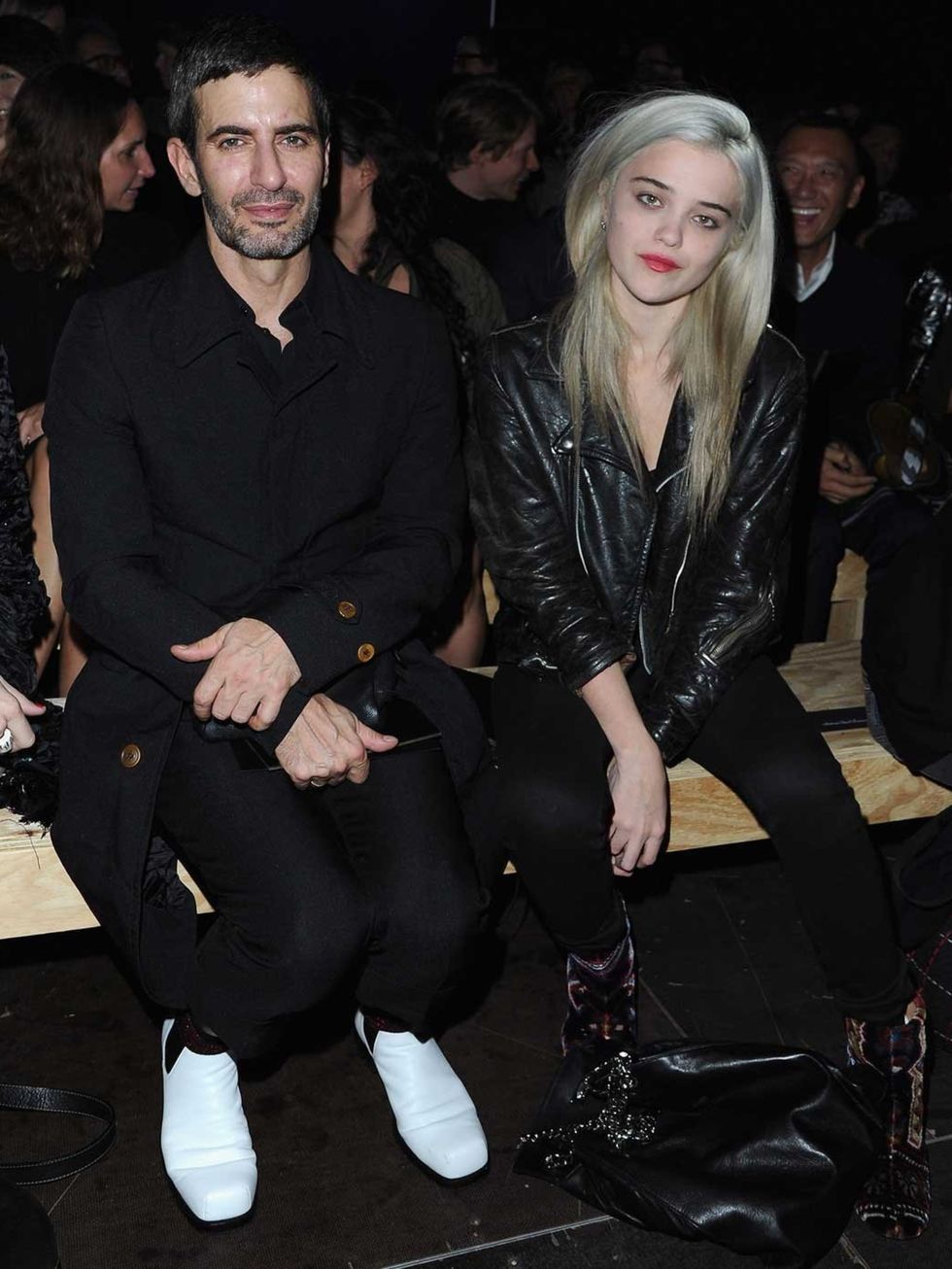 <p>Sky Ferreira and Marc Jacobs at Saint Laurent Spring Summer 2013</p>
