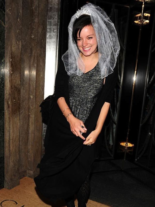 <p>Lily Allen at her hen party</p>