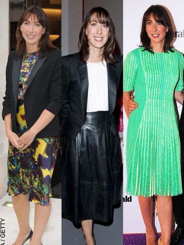<p>Samantha Cameron wearing dresses by all of the Designer of the Year nominees</p>