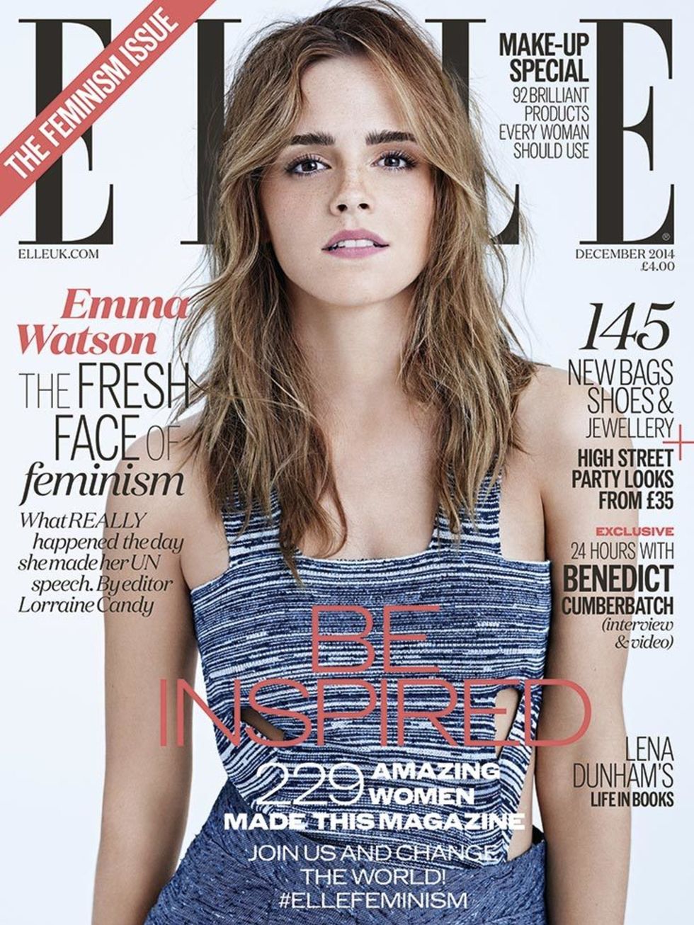 <p><a href="http://www.elleuk.com/tags/emma-watson">Emma Watson</a>, December 2014.</p>

<p><em><a href="http://www.elleuk.com/subscribe" style="color: rgb(7, 130, 193);">Subscribe to ELLE today and never miss an issue</a></em></p>