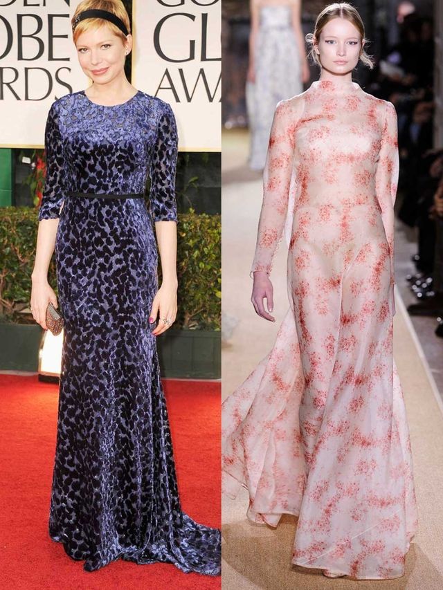 <p>Michelle Williams in Jason Wu at the Golden Globes, and look 2 from the Valentino couture show.</p>