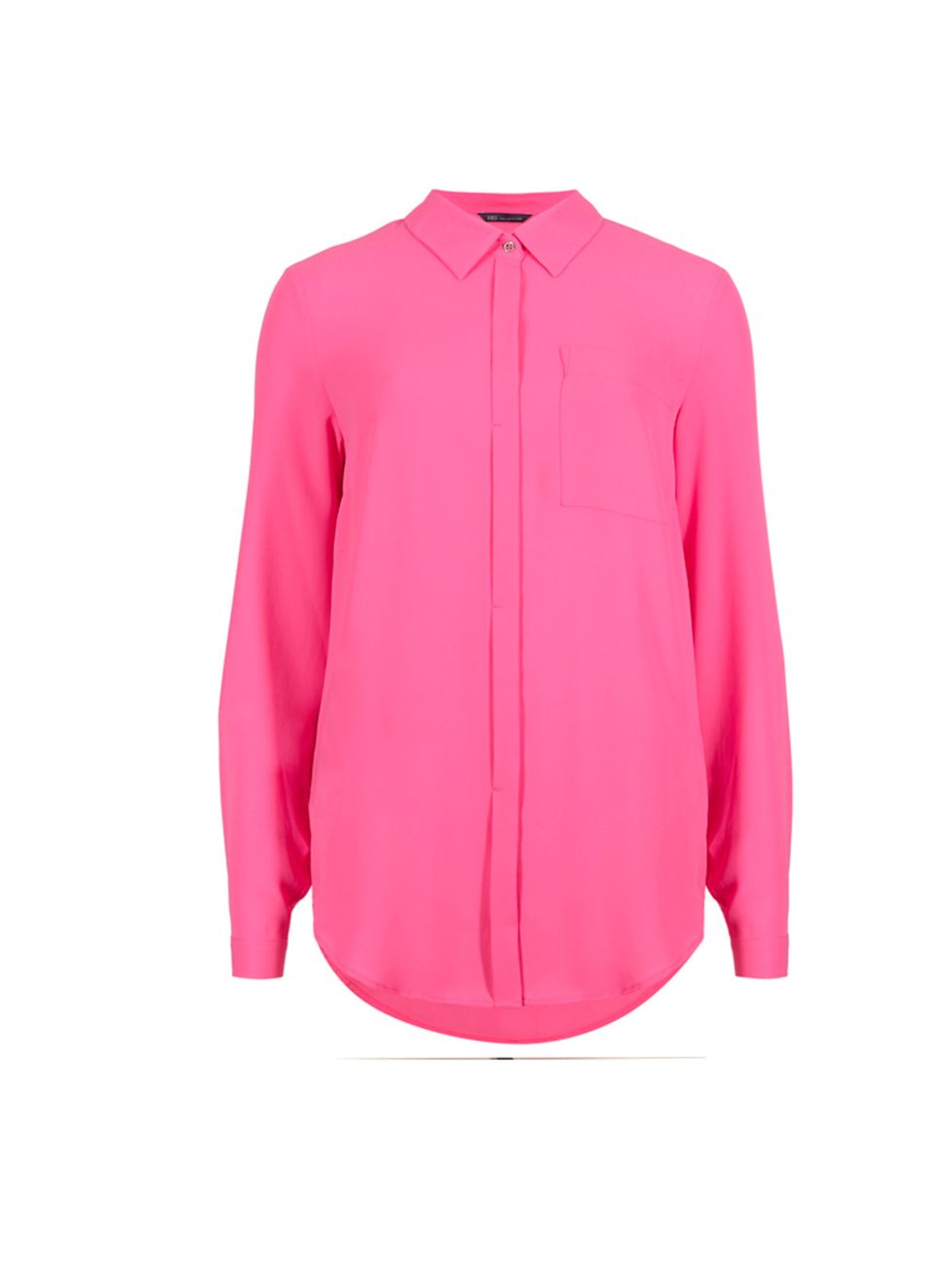 <p><a href="http://www.marksandspencer.com/no-peep-collared-neck-long-sleeve-blouse/p/p22355527?colour=PinkFizz#" target="_blank">Marks and Spencer</a> shirt, £28</p>