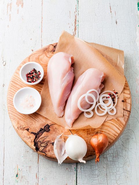 <p>After: Chicken</p>

<p>Your body will be in recovery mode, so you'll need to get some protein in there quick. Lean protein like chicken is ideal because it helps repair as well as build your muscle. </p>