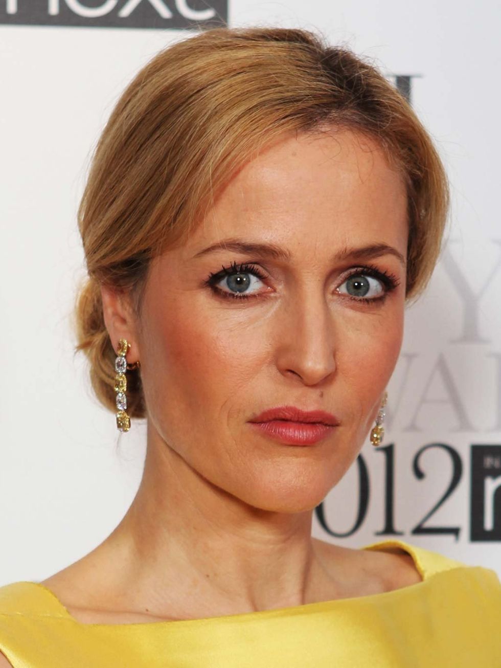 <p>Gillian Anderson at the 2012 ELLE Style awards</p>