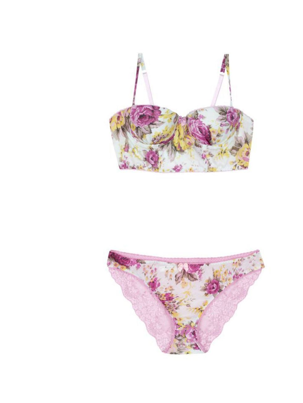 <p><a href="http://www.newlook.com/shop/womens/lingerie_420110">New Look</a> floral bra, £14.99, and briefs, £5.99</p>