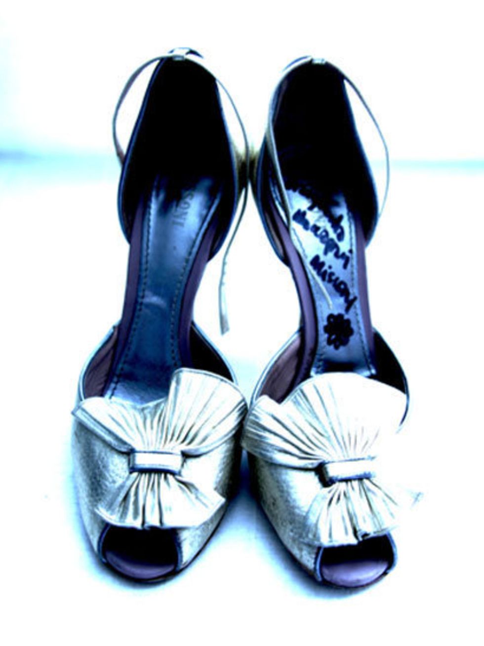 <p>Margherita Missoni's silver heels</p>