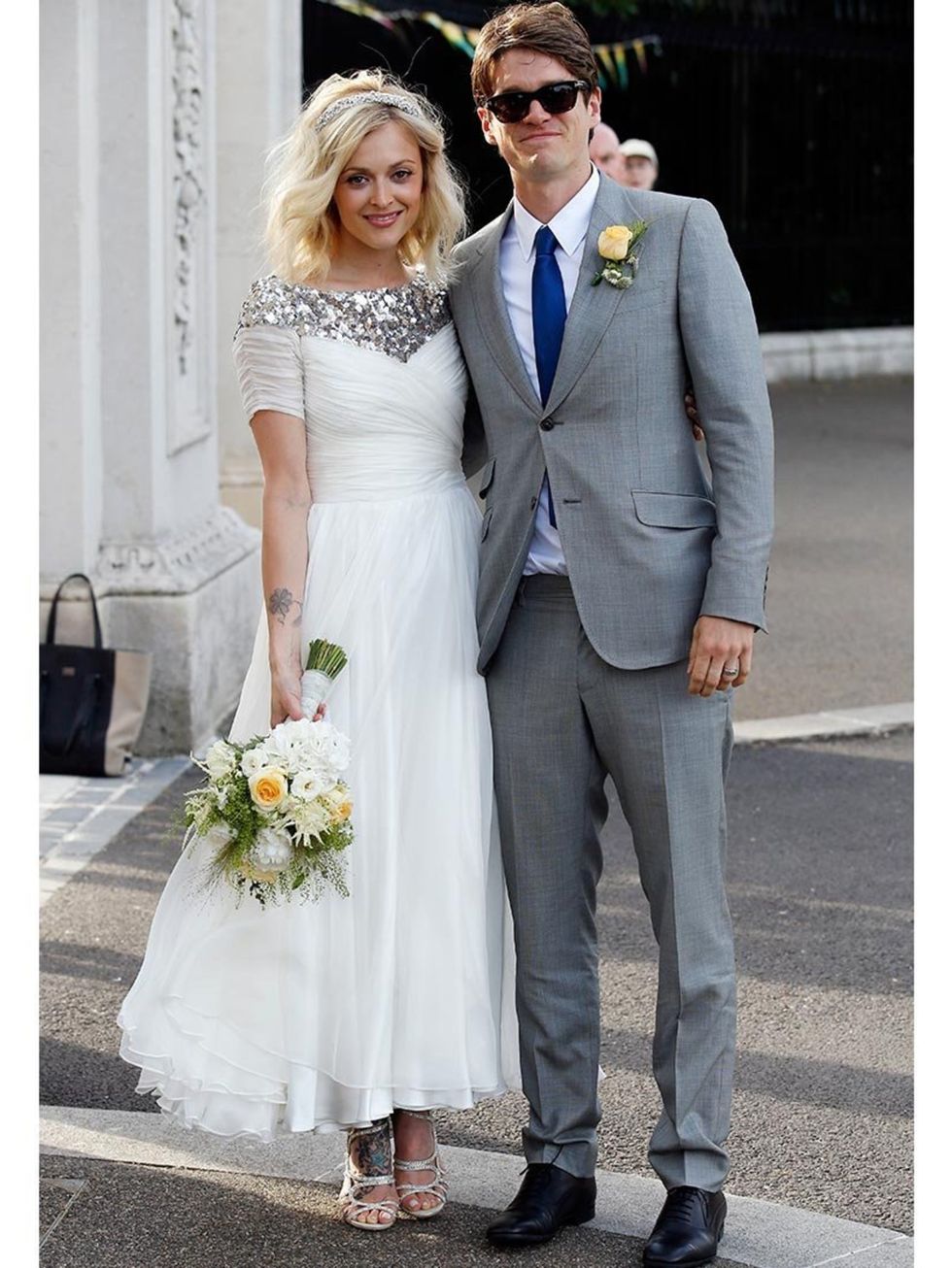 <p>Fearne Cotton wearing Jimmy Choo Sazerac heels on her wedding day with Jesse Wood.</p>