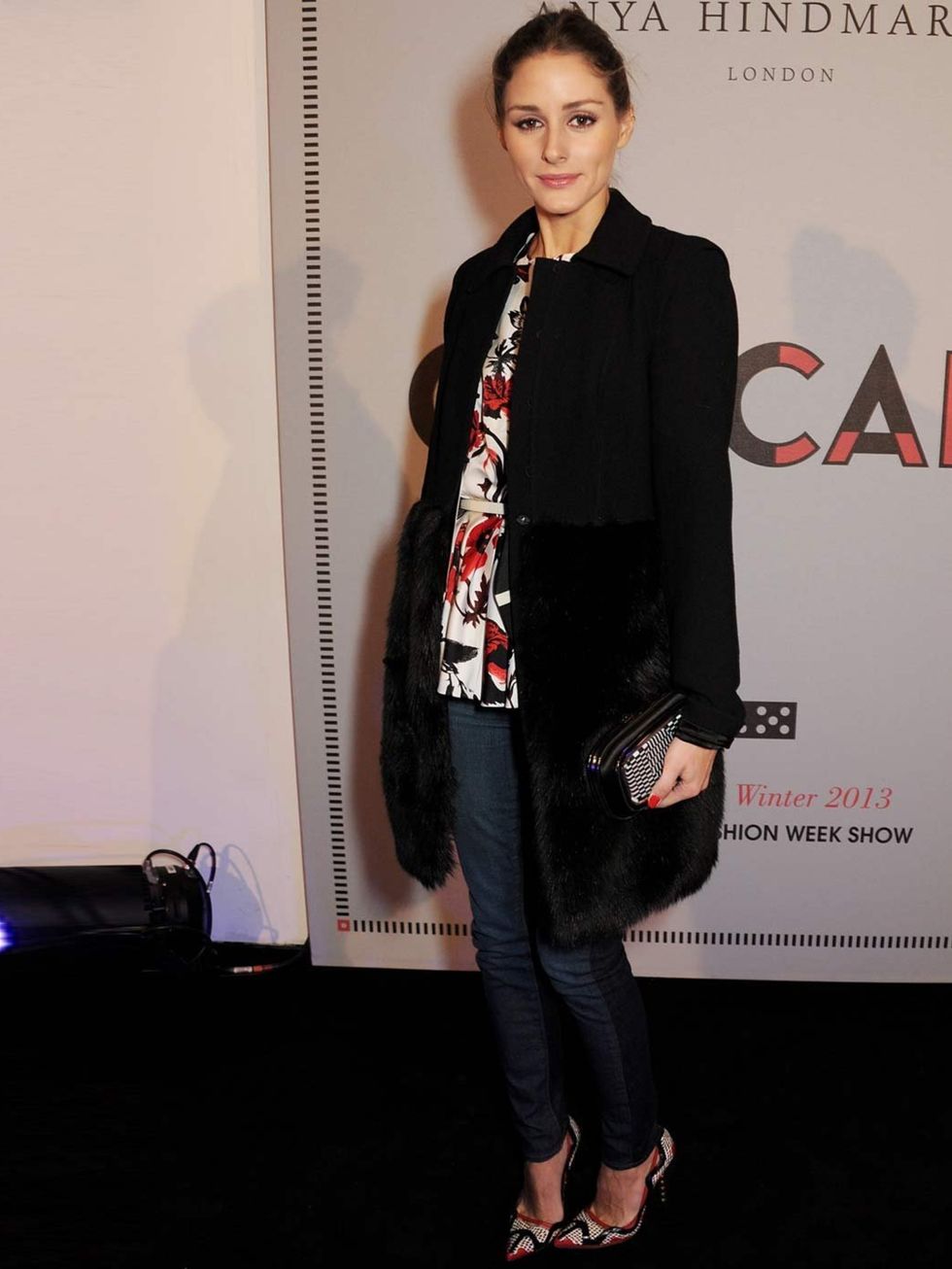 <p><a href="http://www.elleuk.com/star-style/celebrity-style-files/olivia-palermo">Olivia Palermo</a> at the <a href="http://www.elleuk.com/catwalk/designer-a-z/anya-hindmarch/autumn-winter-2013">Anya Hindmarch Autumn Winter 13 show</a>.</p>