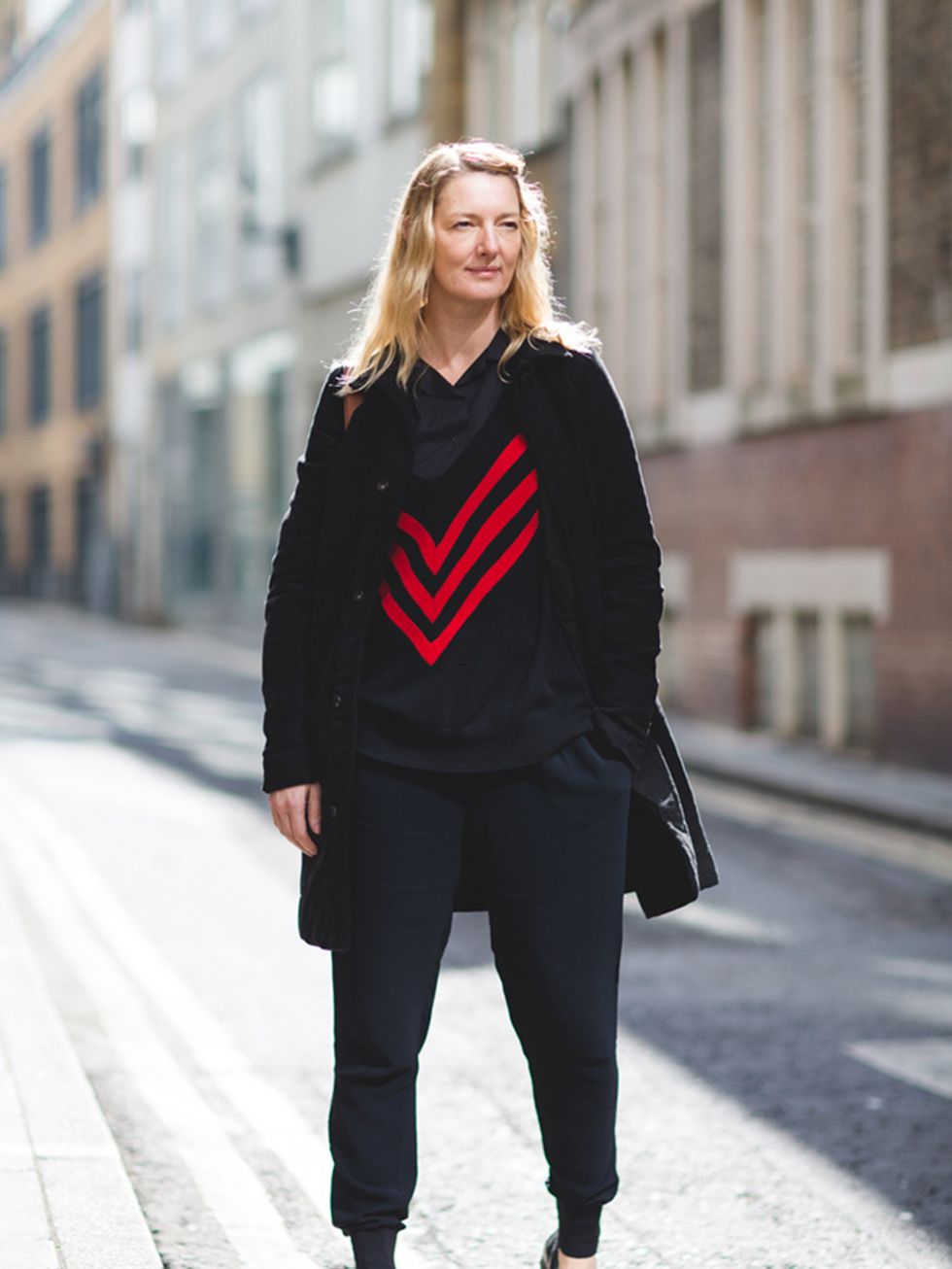 <p>Rebecca Lowthorpe<br />
Assistant Editor/Editor ELLE Collections</p>

<p>Rick Owens coat, Prada jumper, Stella McCartney trousers and Gucci shoes.</p>

<p> </p>
