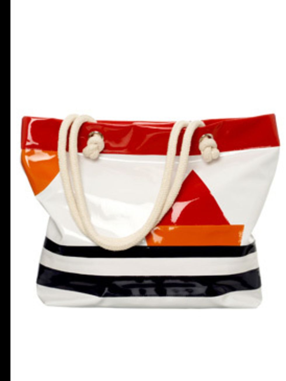 <p>Patent sailor tote bag, £20, Topshop, 0845 121 4519</p>