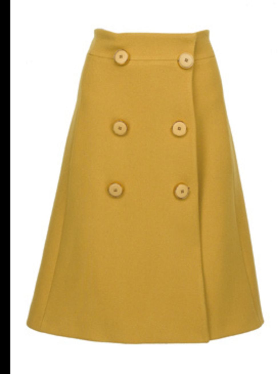 <p>Mustard A-line skirt £700 by Gucci, for stockists call 020 7629 2716</p>