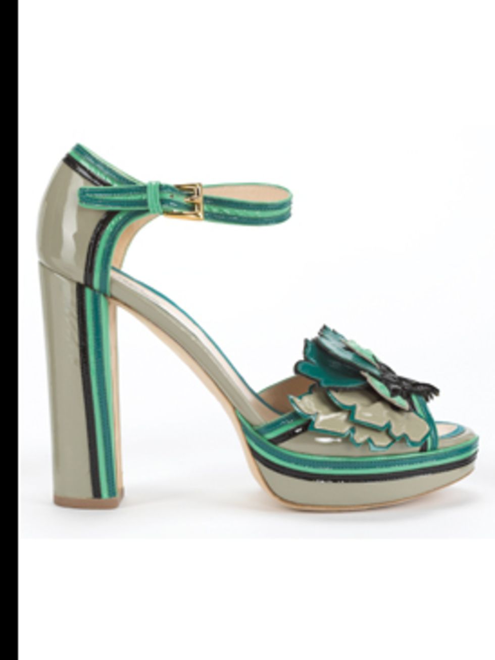 <p>Patent leather shoes, £360, by Prada, for stockists call (0207 235 0008) </p>