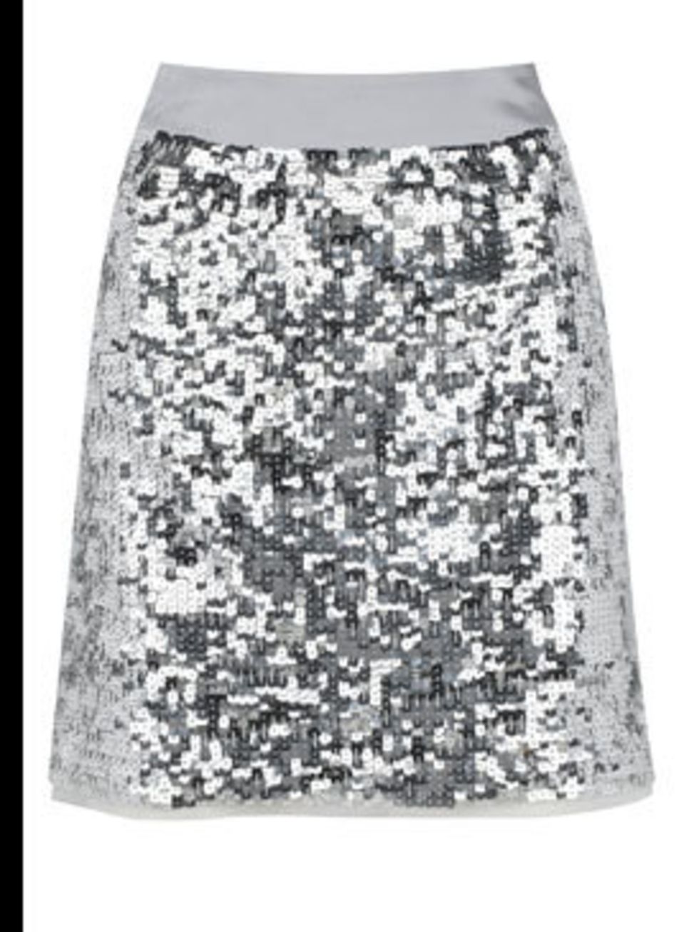 <p>Silver sequin skirt, £45, by Marks &amp; Spencer  (0845 302 1234) </p>