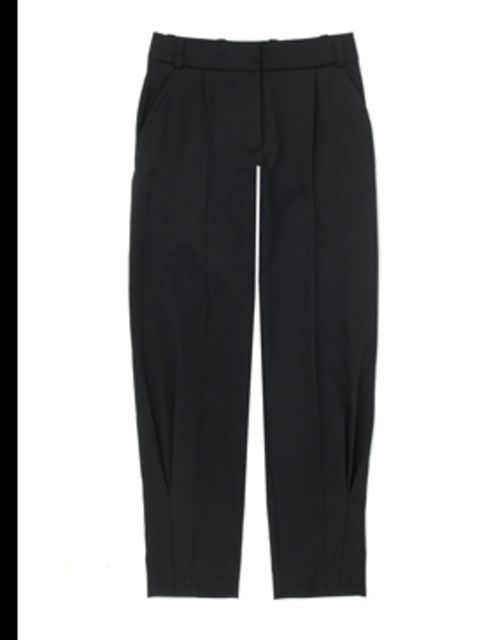 <p>The season's must-have trouser is tailored - get used to the new high waisted, cropped proportions now. Peg-leg trouser, £490.00 by Celine. For stockists call 0207 297 4999</p>