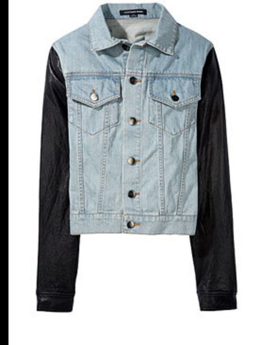 <p>Denim and leather jacket, £352, by Alexander Wang at <a href="http://www.lagarconne.com/store/item.htm?itemid=4863&amp;sid=274&amp;pid=124">La Garconne</a></p>