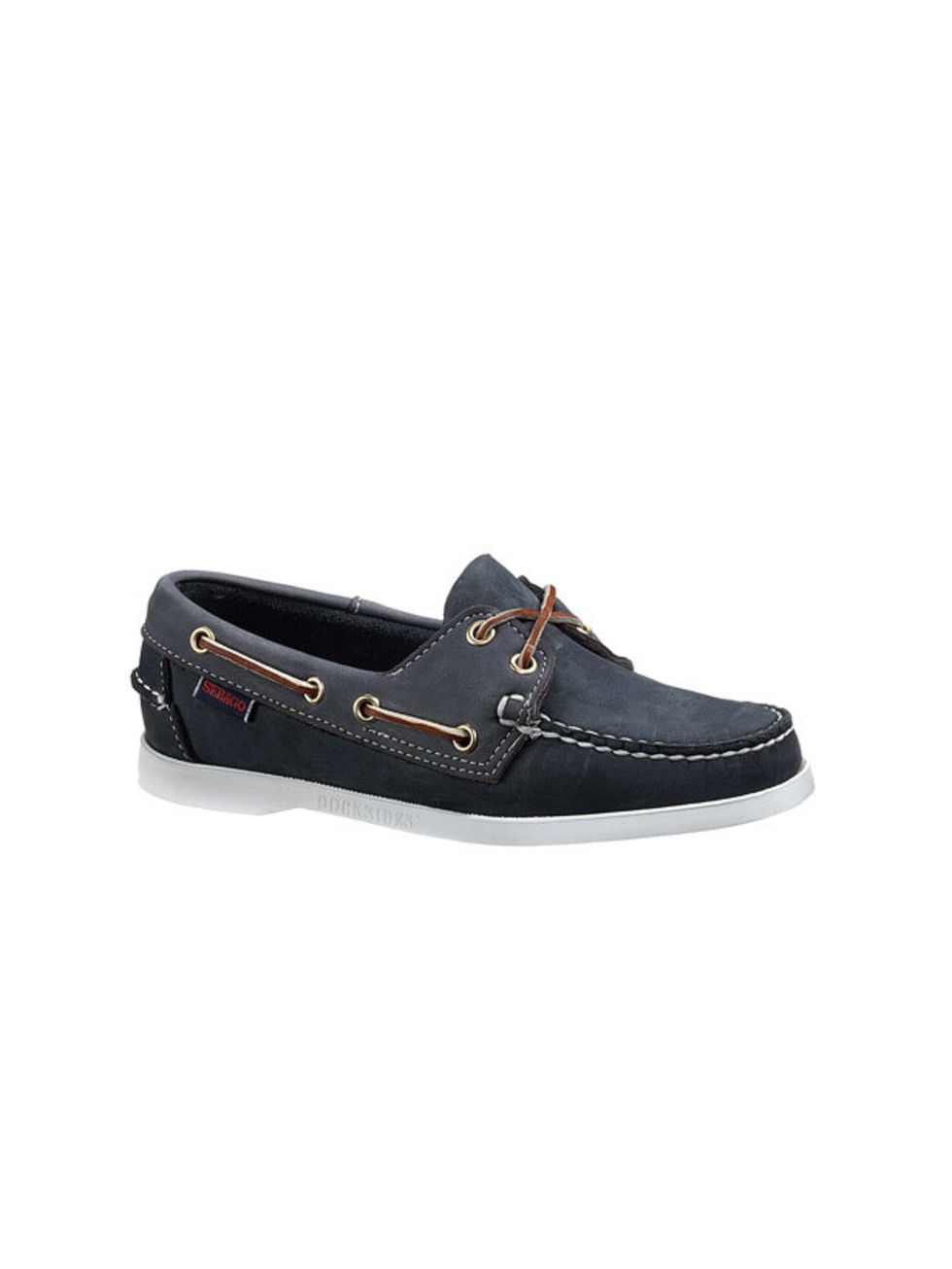<p>Navy deck shoes, £95, by Sebago (0207 860 0100)</p>