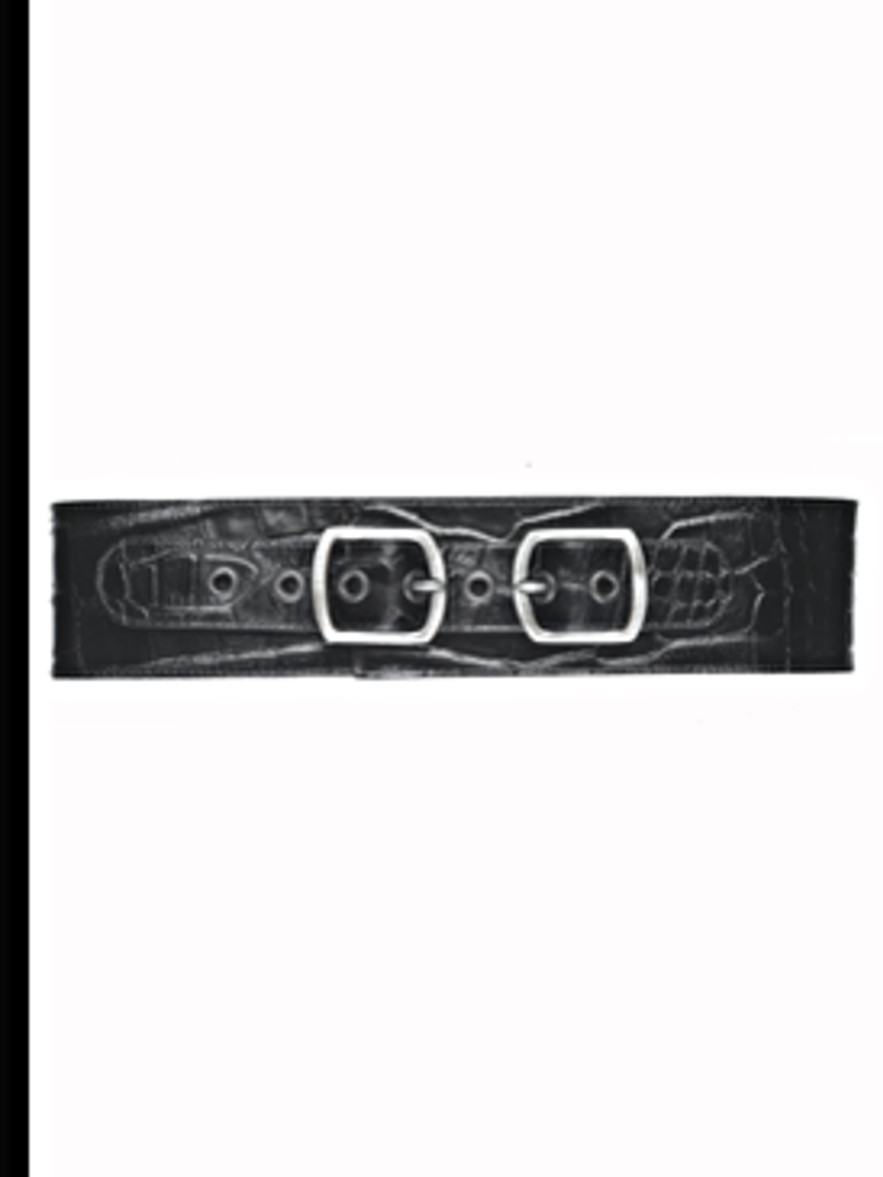 <p>Black 'croc' belt, £39 from Massimo Dutti for stockists call 020 7851 1280</p>
