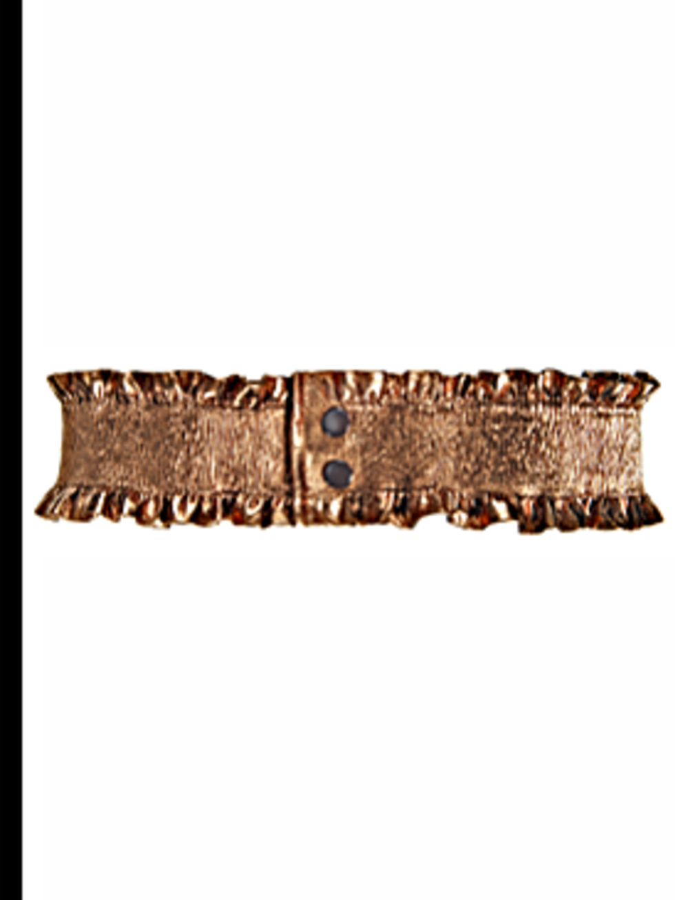 <p>Bronze, ruched belt, £12 from Accessorize 0870 412 9000</p>