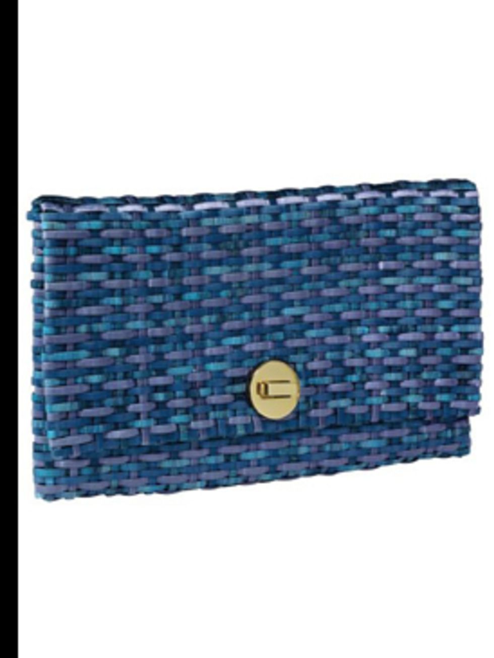 <p>Blue weaved clutch, £9.99, by H&amp;M. For stockists call 0207 323 2211</p>