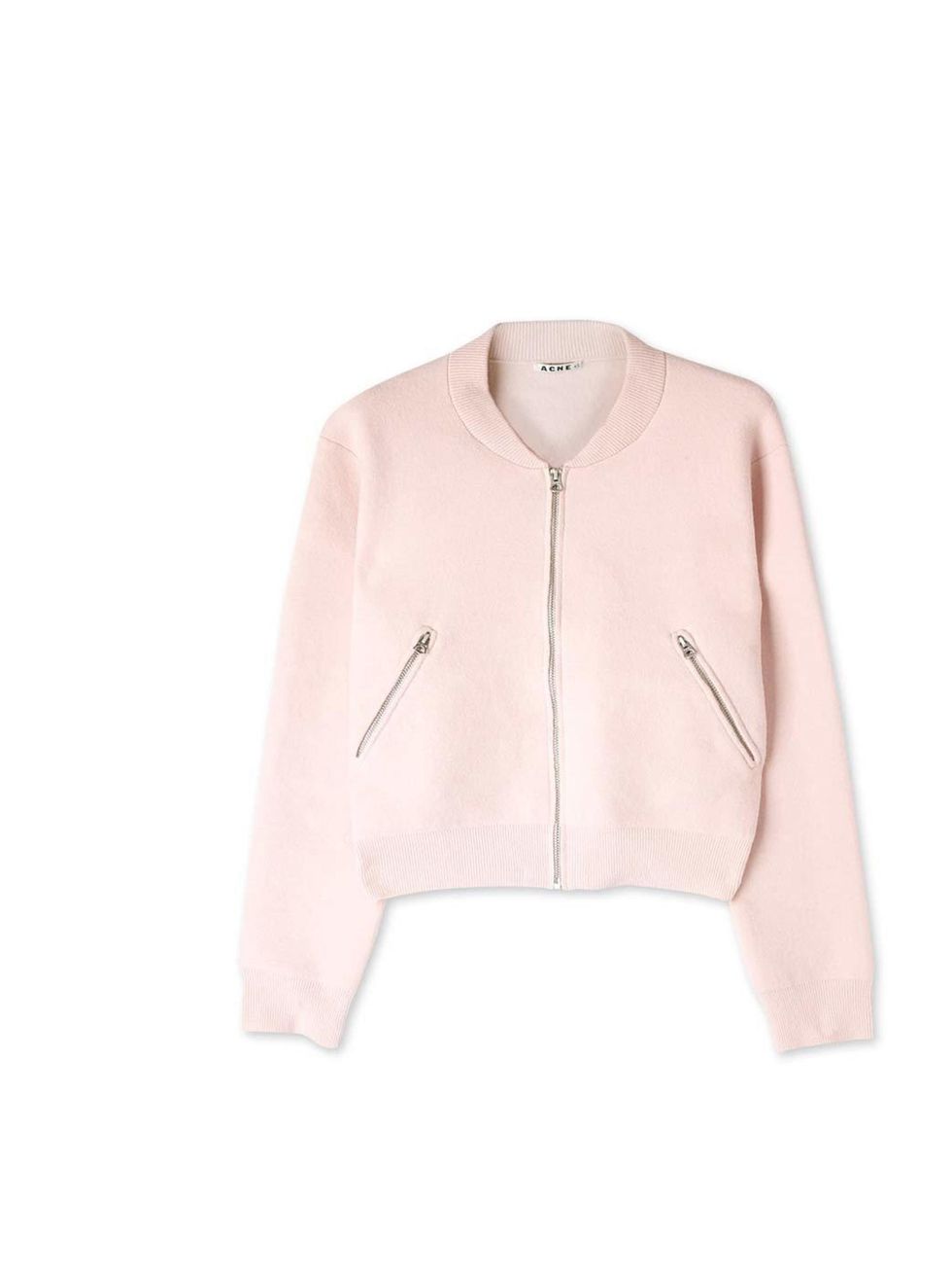 <p>A sporty style with a sleek finish - this pastel bomber jacket will inject a little springtime optimism into grey days.</p><p>Acne jacket, £400 at <a href="http://www.my-wardrobe.com/acne/olympia-cropped-bomber-cardigan-350031">My-Wardrobe.com</a></p>