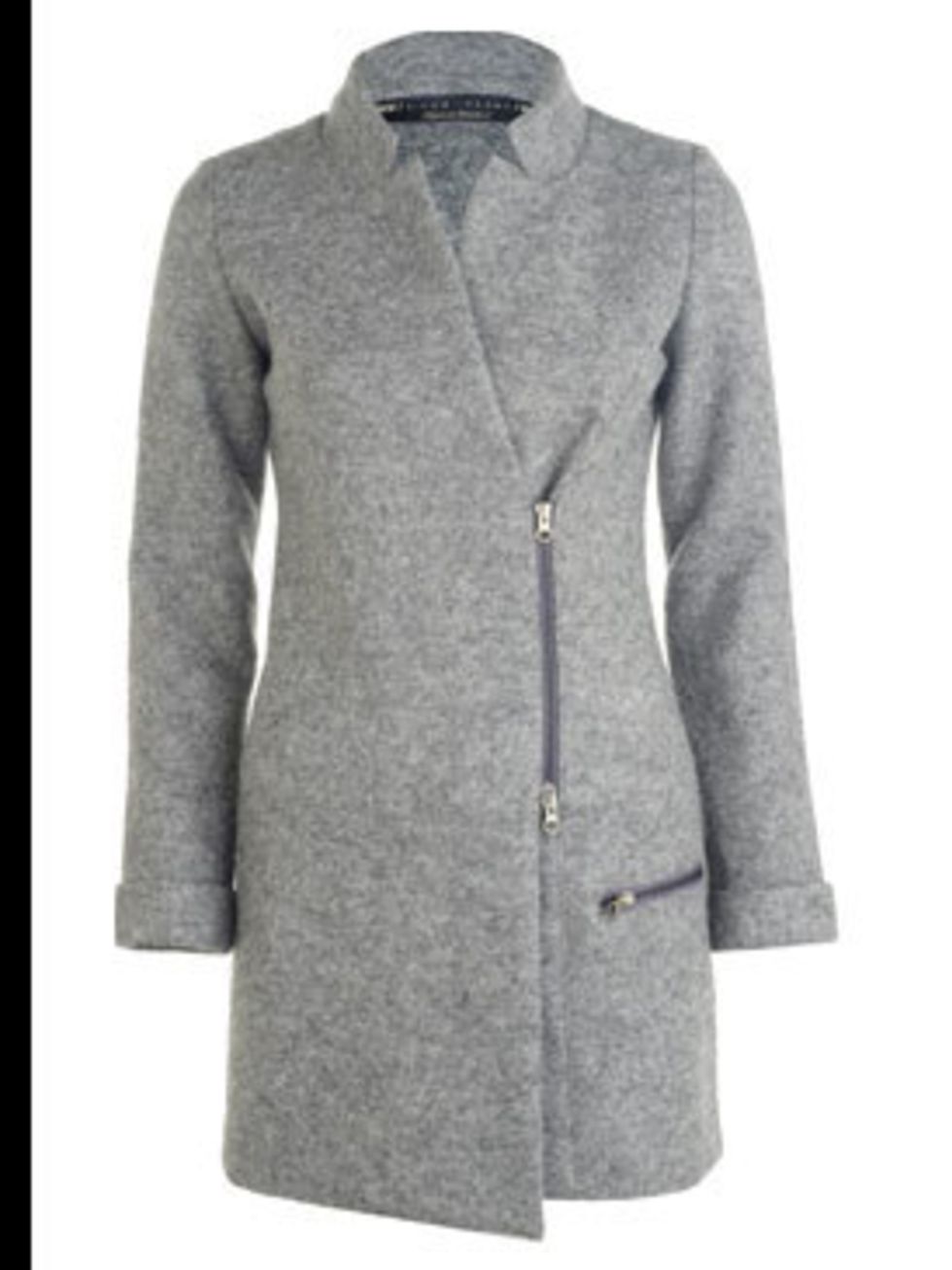 <p>Grey wool coat, £69.99, by <a href="http://xml.riverisland.com/flash/content.php">River Island</a></p>