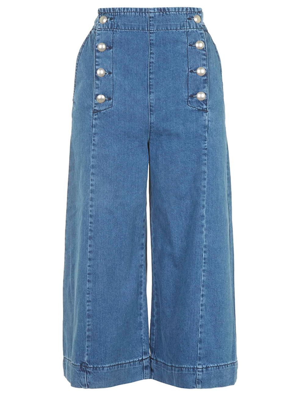 <p>Don&rsquo;t let your trousers dangle in muddy puddles, go all Gucci with these denim cut offs. <a href="http://www.topshop.com/webapp/wcs/stores/servlet/ProductDisplay?Ntt=culottes&amp;storeId=12556&amp;productId=20280913&amp;urlRequestType=Base&amp;ca