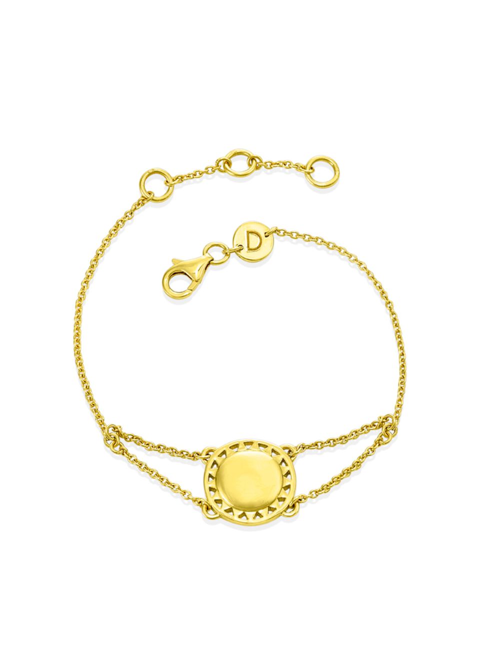 <p><a href="http://www.daisyjewellery.com/SUN-CHAIN-LINKED-BRACELET-GOLD" target="_blank">Daisy London</a> Bracelet, £109</p>