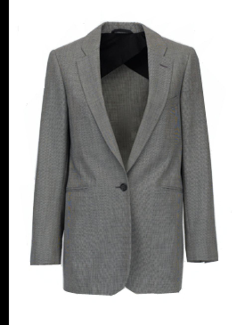 <p>Grey 'Rever' jacket, £595, by Margaret Howell. For stockists call 0207 009 9009</p>